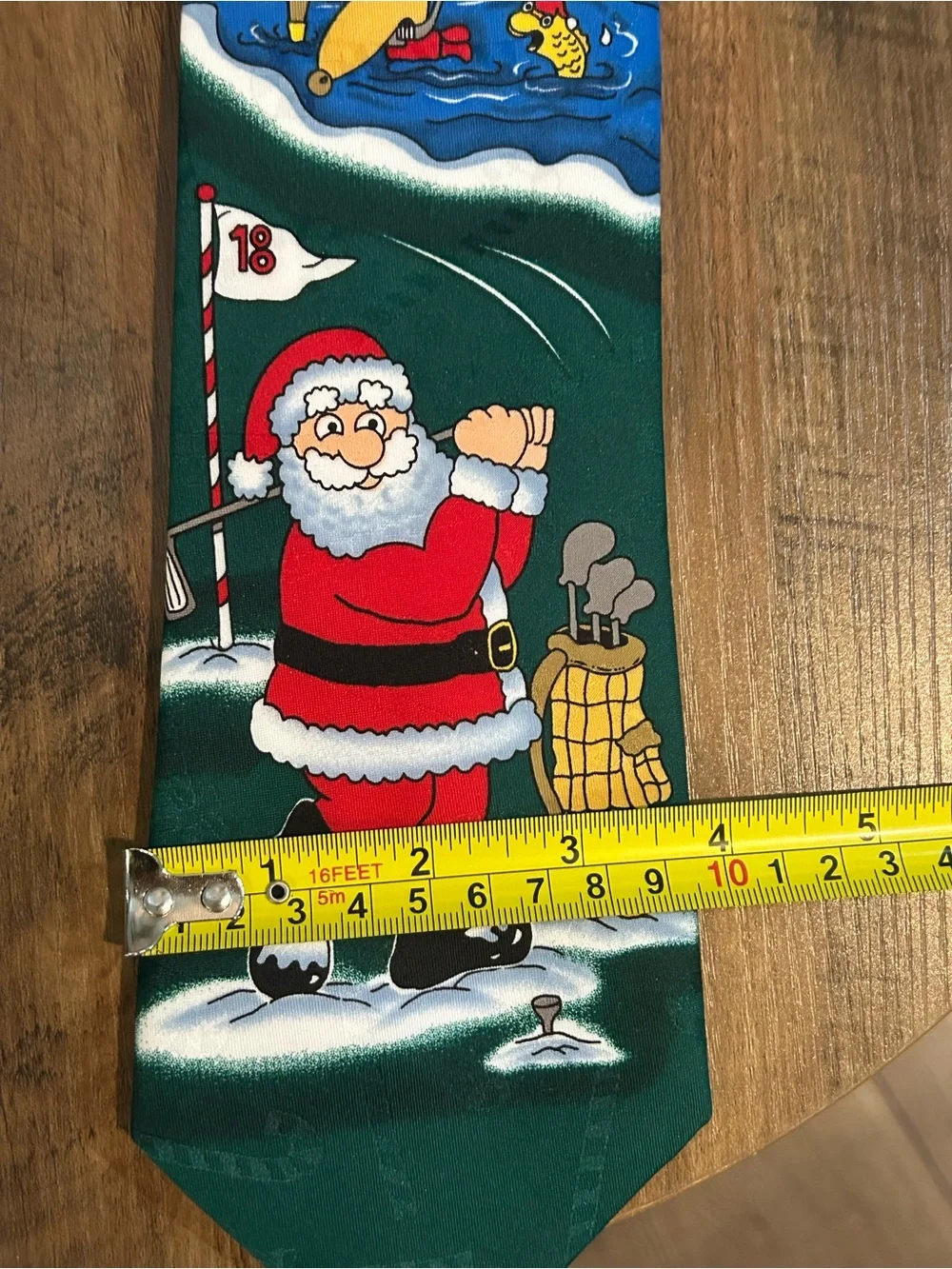 Vintage Yule Tide Greetings Hallmark  Christmas Golf Santa Novelty Tie